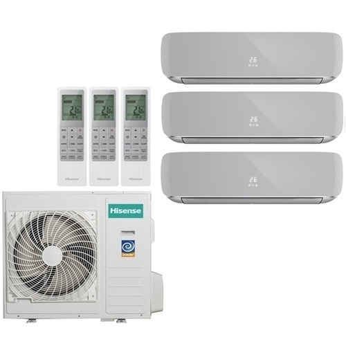 multi-split-sistema-na-3-komnaty-hisense-Premium-FM-DC-Inverter-silver Мульти сплит система на 3 комнаты Hisense Premium FM DC AMS-09UW4RVETG00(S)х3/AMW3-24U4RJC — изображение 1